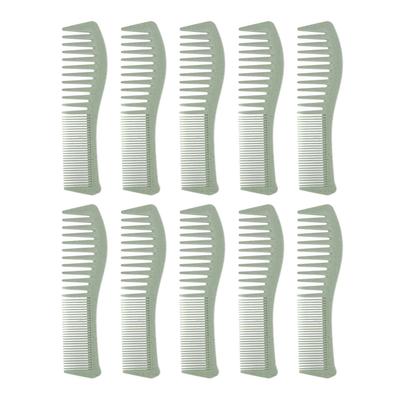 10 Pcs Wheat Straw Double Headed Hair Comb Reduce Tangling Wet Dry Hair Use Wide Fine Tooth Detangli