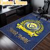 Custom Name Al Nassr Football Club Crest Rug, Office Rug, Chair Rug, Carpet for Living Rooms, Doormat Game Rug Home Decor Christmas Gifts