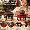 9.5cm Display Stand Base Round Wooden Bonsai Stand Vintage Wooden Display Pedestal  Patio Balcony