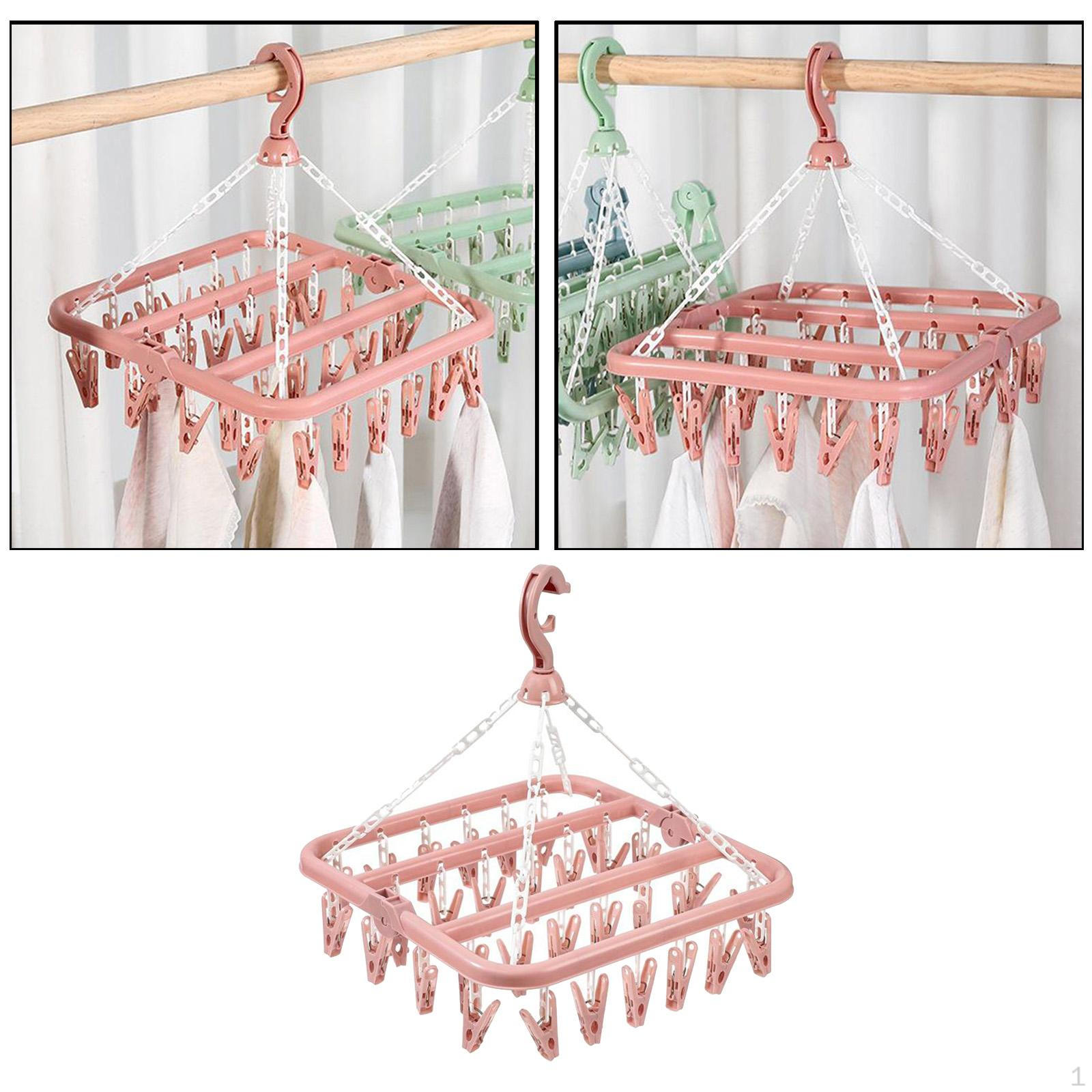 

Сушилка с 32 колышками, линия для стирки одежды, вешалка для брюк Pink 32 peg