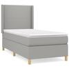 3131793 vidaXL Lit à sommier tapissier et matelas Gris clair 90x190 cm Tissu