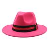Ji Nan Ladies Black Wool Jazz Hat Big Eaves Hat Flat Edge Top Hat Czy-054