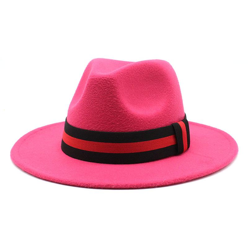 Ji Nan Ladies Black Wool Jazz Hat Big Eaves Hat Flat Edge Top Hat Czy-054