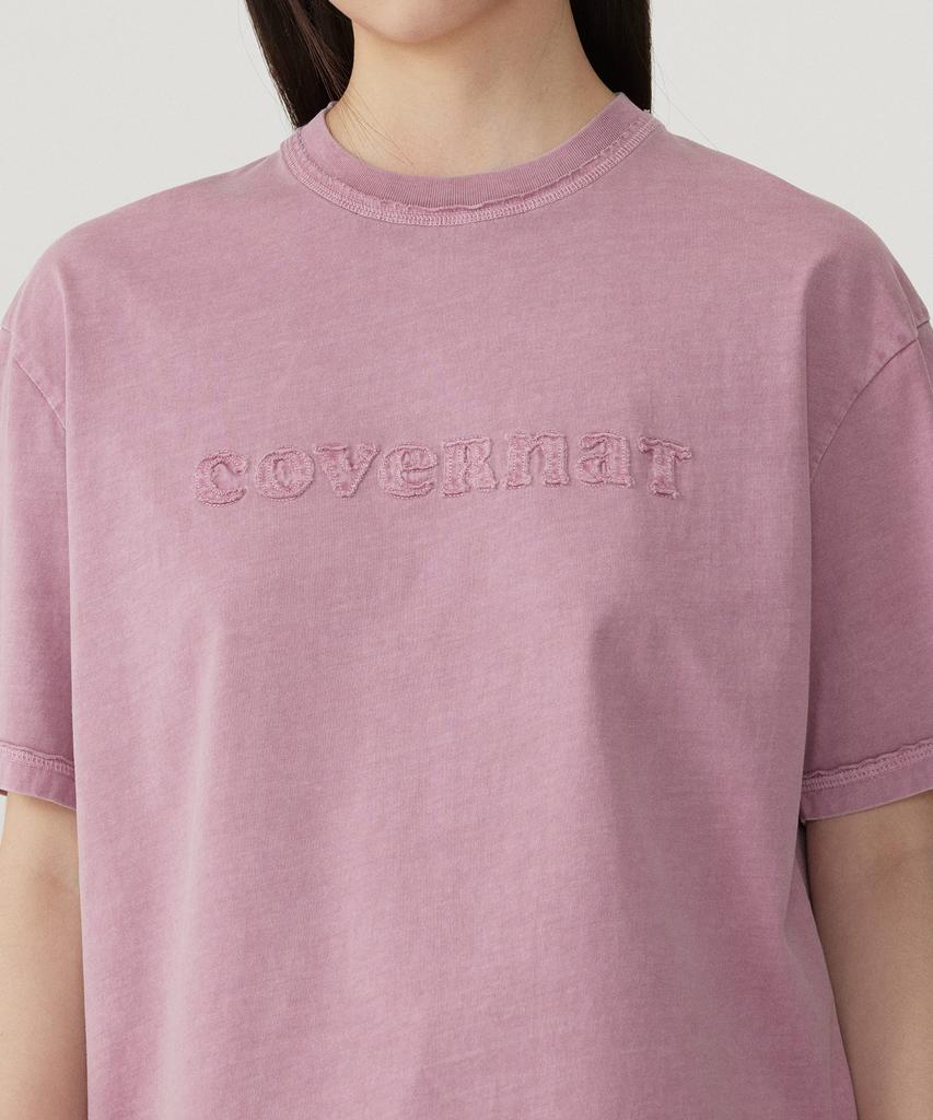 COVERNAT WOMAN Oversized Pigment Copper Logo T-Shirt Magenta