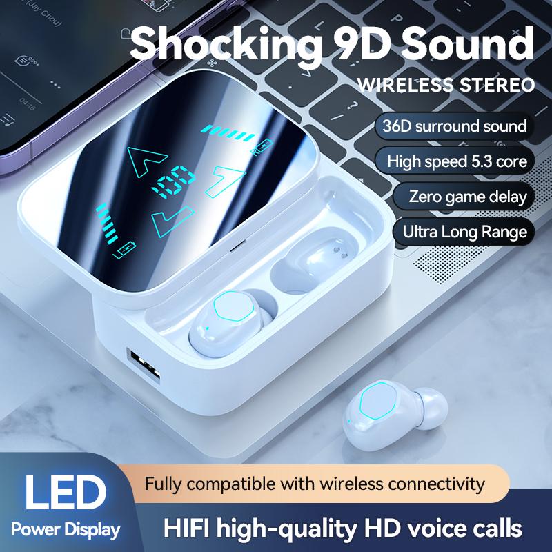 Bezdrátová Bluetooth sluchátka s potlačením hluku LED HiFi stereo zvuk Běžecká sluchátka s redukcí hluku Sportovní vodotěsná sluchátka