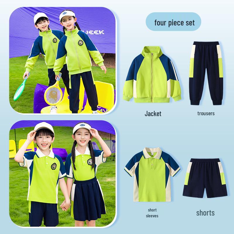 Zestaw mundurków szkolnych dla dzieci: Wiosna i Jesień, Trzyczęściowy Styl Akademiccki na Zawody Sportowe w Szkole Podstawowej i Przedszkolu