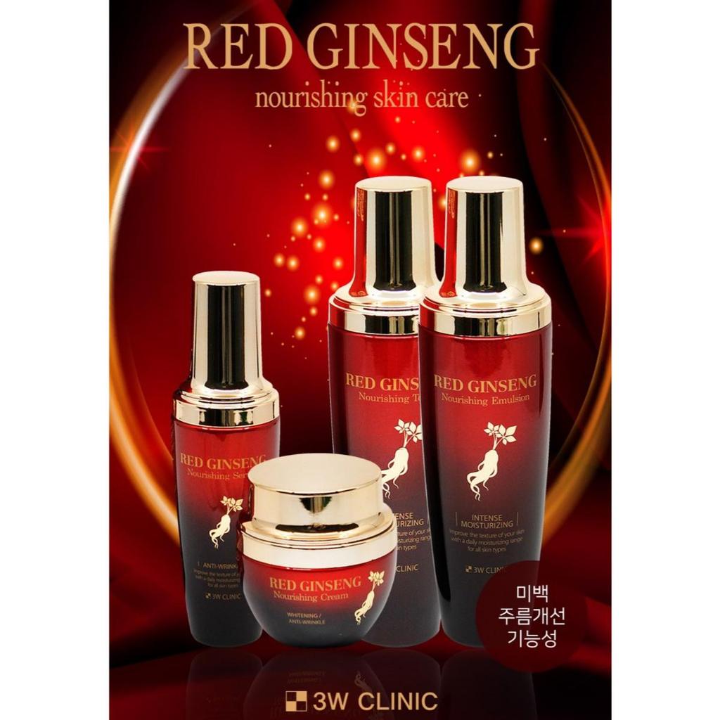3w Clinic Nährendes 4-teiliges Premium-Hautpflegeset mit rotem Ginseng
