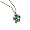 New Exquisite Green Zircon Inlaid with Stars Flowers Pendant Necklace for Women and Girls Fashion