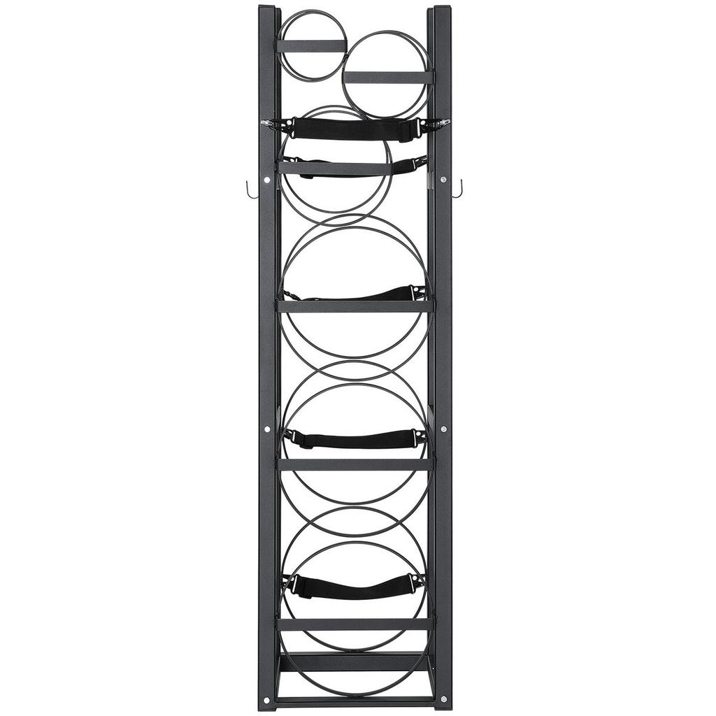 Refrigerant Tank Rack, with 3 x 30lbs and Other 3 Small Bottle Tanks, Cylinder Tank Rack 12.79x12.99x47.12 in, Refrigerant Cylinder Rack and Holders