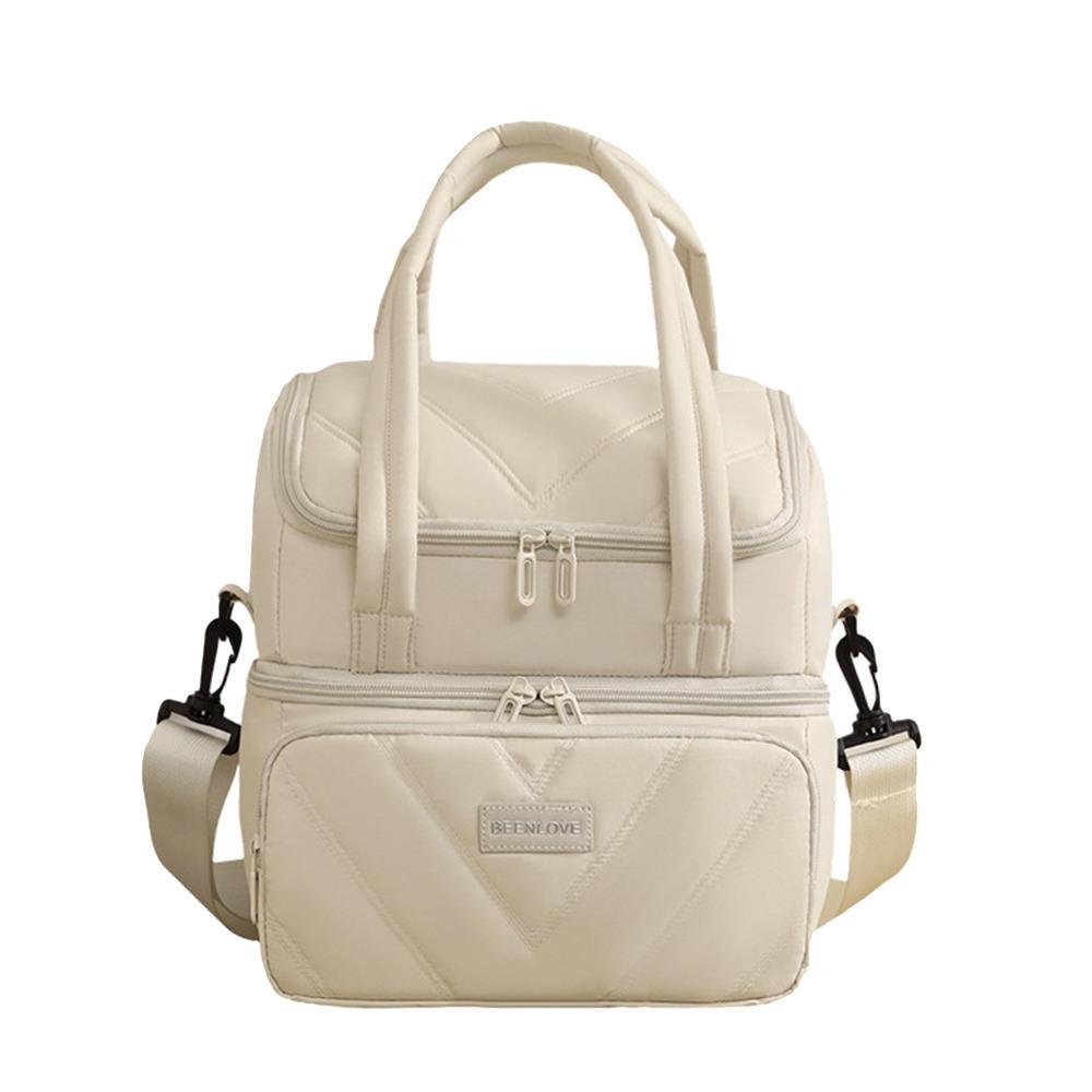 New Reusable Lunch Bag Double Layered Large Capacity Lunch Box Bag Insulated Lunch Pack Office Workers