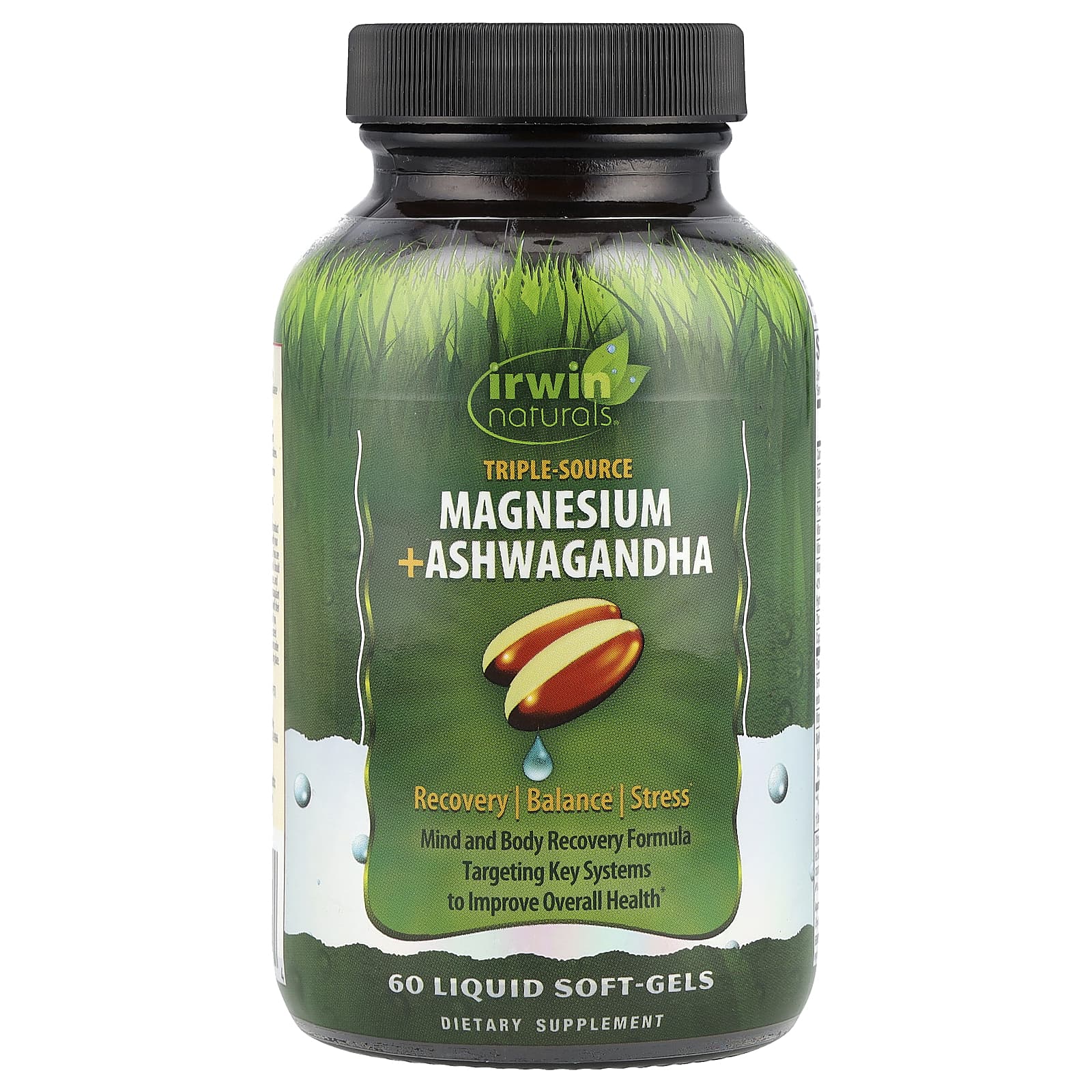 

Irwin Naturals, Triple Source of Magnesium + Ashwagandha, 60 Liquid Softgels