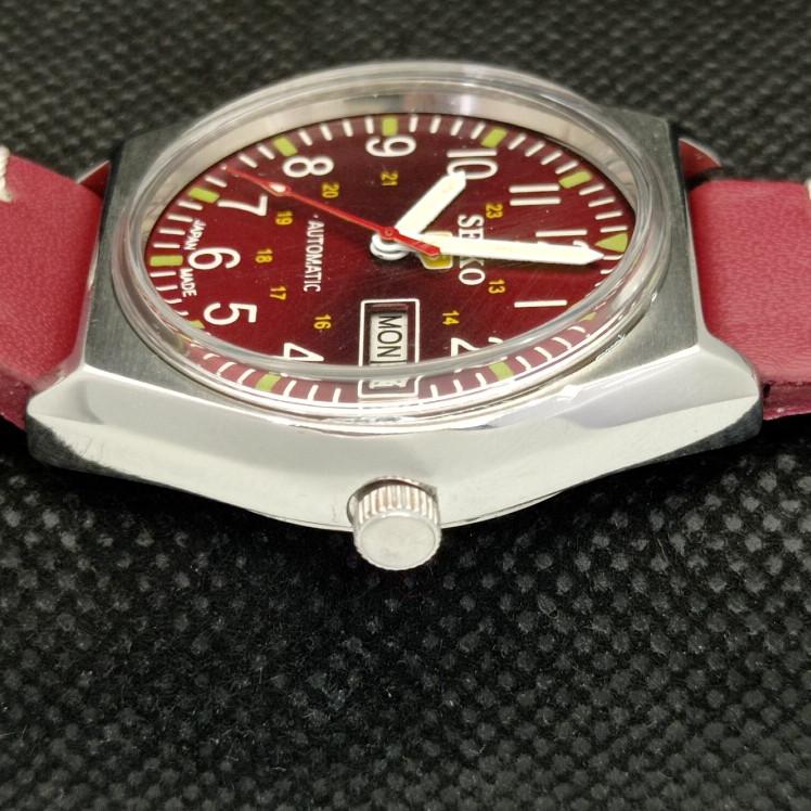USED VINTAGE SEIKO 5 AUTOMATIC 6309A JAPAN MENS D/D RED WATCH 621b-a413509-2 SKU621b-a413509