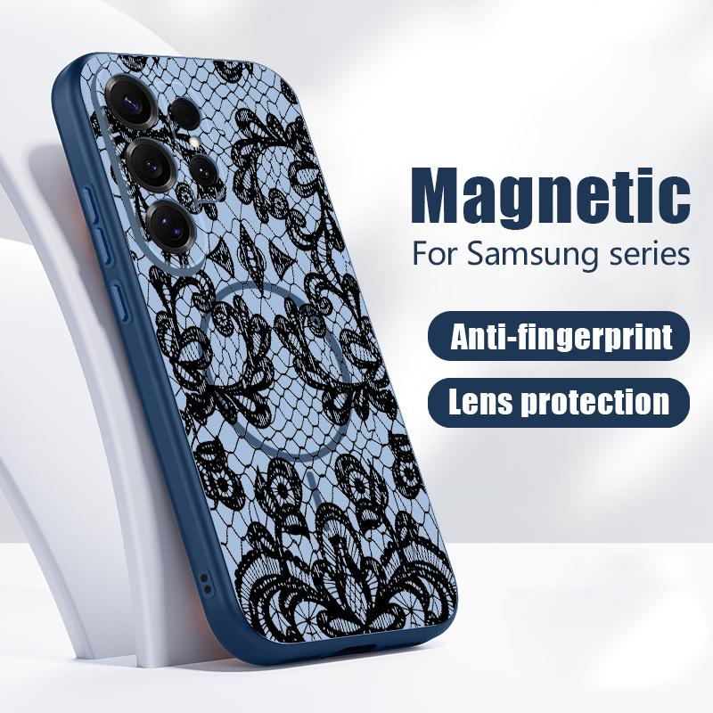 Retro Mandala Flower Pattern Case For Samsung S26 Edge S25 FE S24 Plus S23 S22 Ultra A15 A16 A17 A35 A36 A37 A54 A55 A56 A57 5G Magnetic Matte Cover
