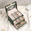 PU Leather Jewelry Holder Multi-layer Square Jewelry Box Fashion Jewelry Packing Bag  Outdoors