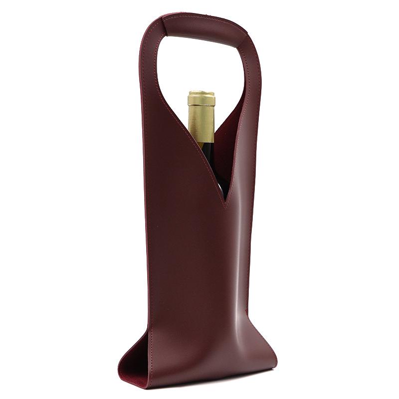 Retro PU Leather Red Wine Bag - Holiday Gift for Elders