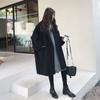Herbst und Winter Übergröße Damen Wollmantel Damen Koreanische Version Locker Mittellanger Windbreaker Dicker Mantel