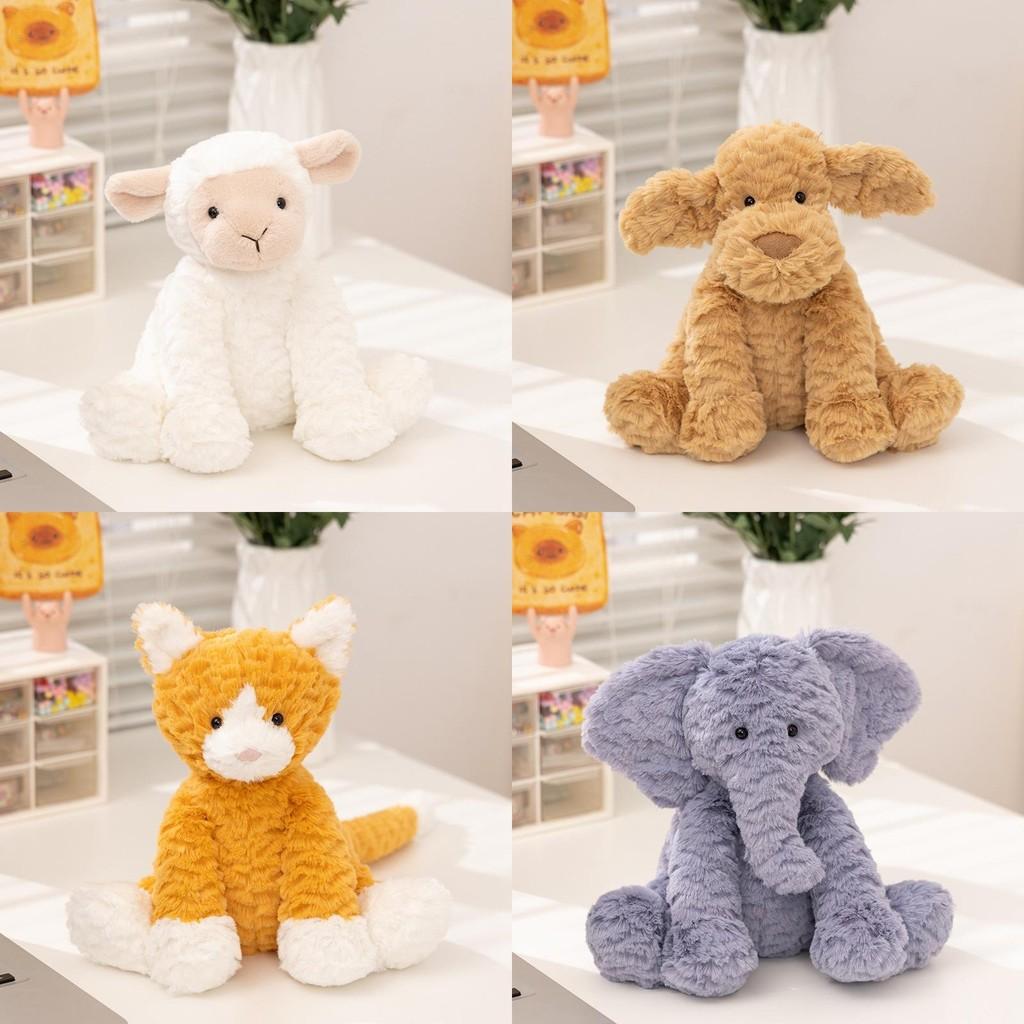 Dog Sheep Cat Elephant Wave Cotton Plush Fox Toy For Collection And Kids Playtime