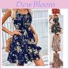 Summer Floral Printed Sleeveless Dress With Elastic Waist For Womens Casual Wear