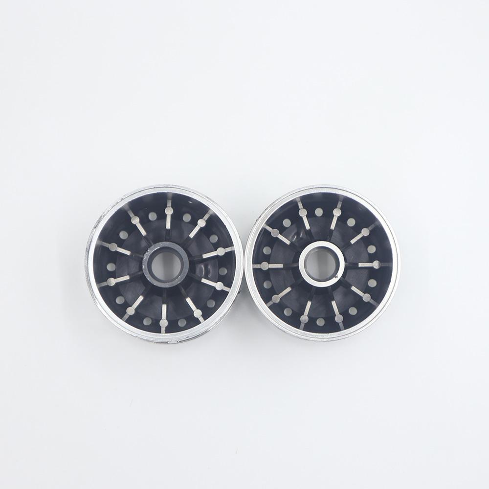 2Pcs Plastic Electroplated Round Hole Front Wheel Hub for 1/14 Tamiya RC Truck Scania 770S Actros 3363 Volvo MAN LESU Car Parts