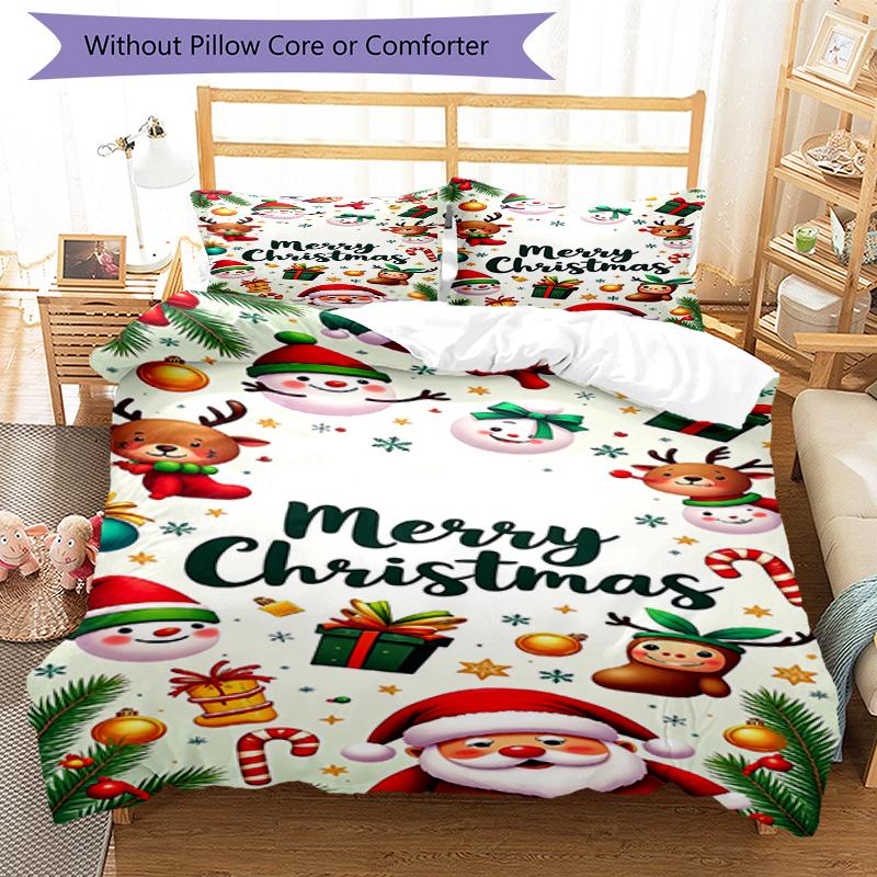 3pcs Christmas Bedding Set Duvet Cover Closure Includes 1 Duvet Cover & 2 Pillowcases, Soft and Comfortable for All Seasons.