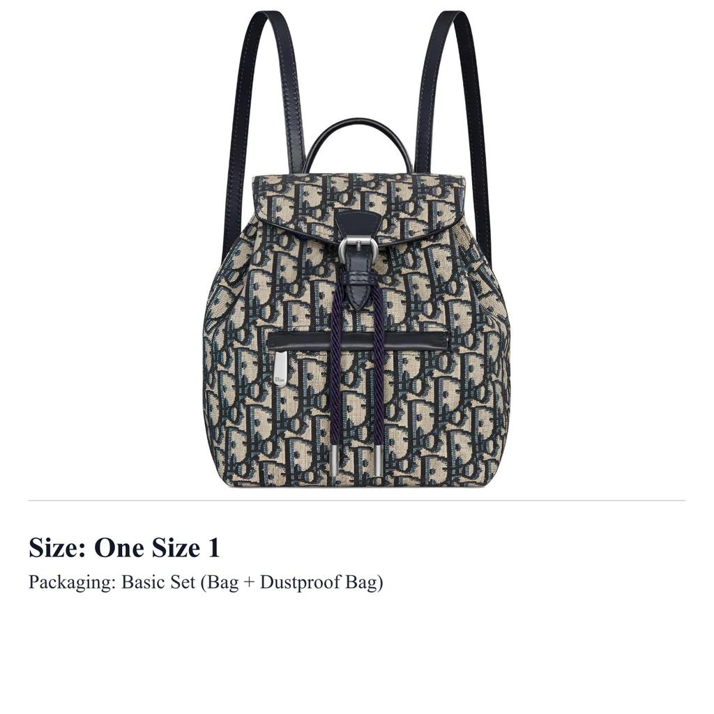 DIOR Cotton Backpack Kids' Beige & Blue M1536RBTZ-M962