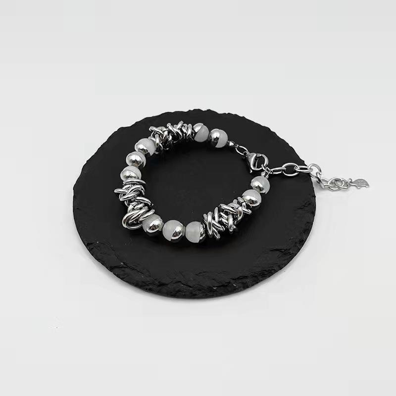 Thorns opal bracelet summer ins design sense jewelry high-end light luxury couple hip-hop hand