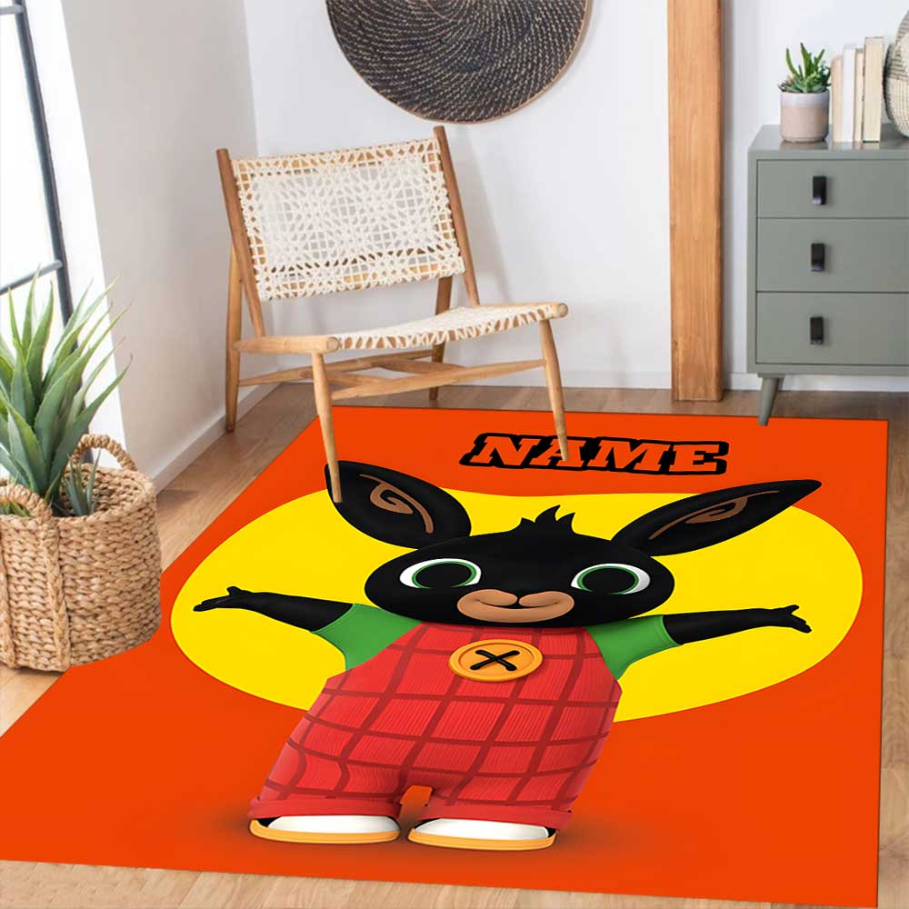 Bunny Customize your name rug, office chair cushion, home bedroom living room gift.