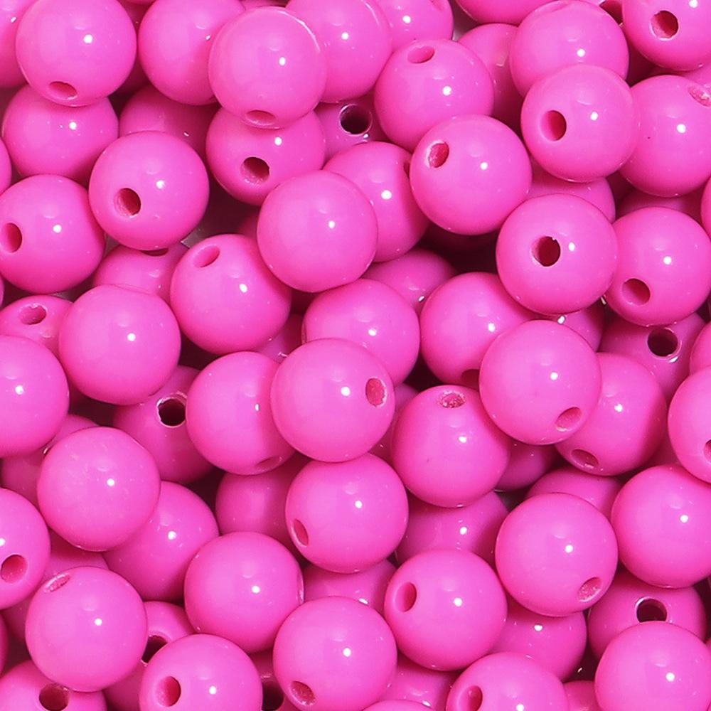 Akrylové Vánoční Série Jednobarevné Kulaté Korálky pro DIY Řetízky na Mobilní Telefon