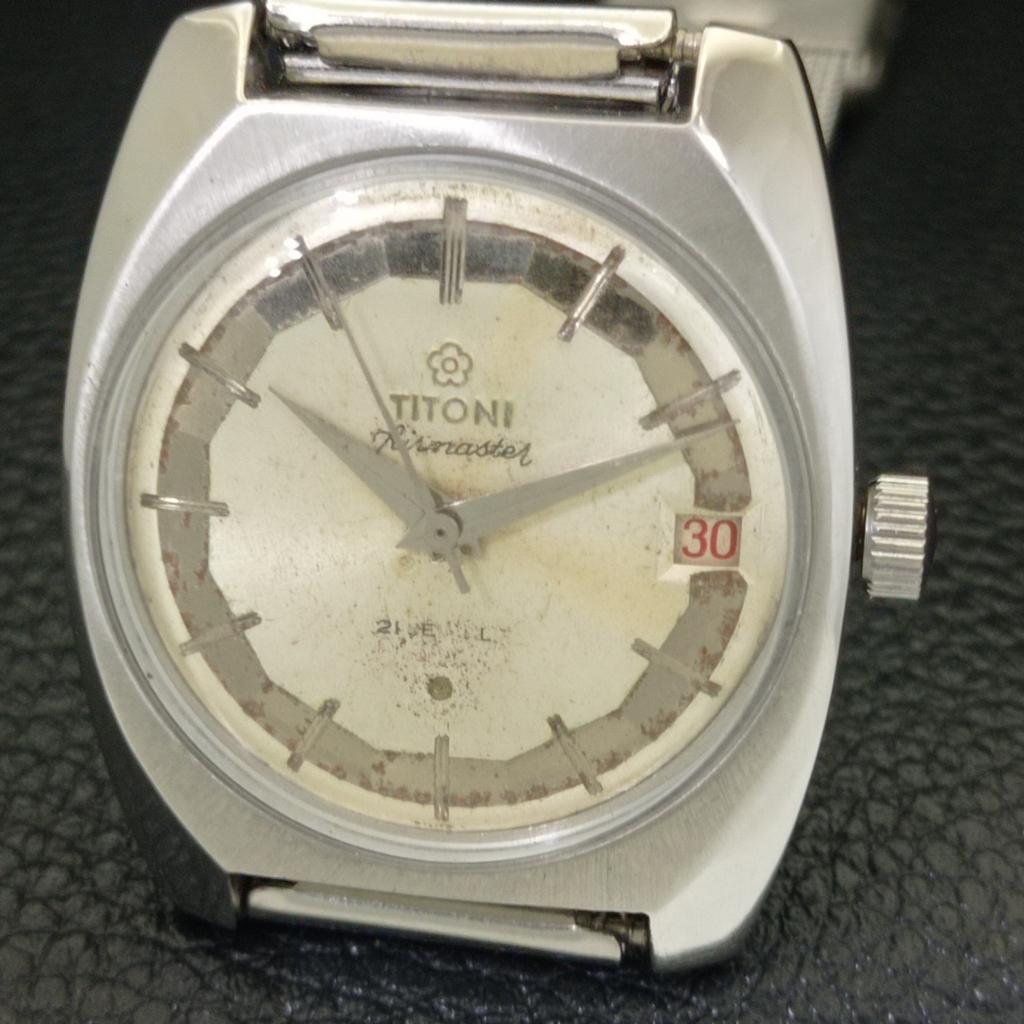 VINTAGE TITONI AIRMASTER TITOFLEX 2409 SWISS MENS ORIGINAL DIAL WATCH a700332-5 R202-a700332
