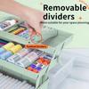 3-stufige verstellbare faltbare Bastel-Organizer-Box - Robuste Kunststoffaufbewahrung mit transparentem Deckel für Kunstbedarf, Werkzeuge, Medikamente, Nähen & Malen