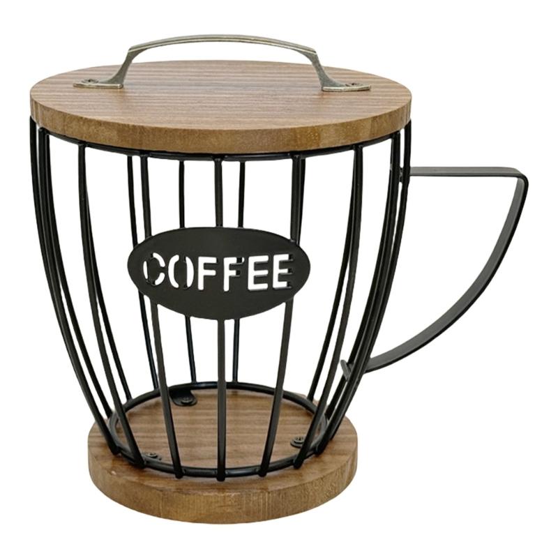 Metal Wire Coffee Storage Rack Convenient Coffee Pods Basket Decorations for Kitchen Countertop Espressos Pods Stand