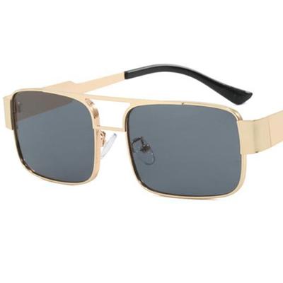 Fashion Sun Glasses Unisex Anti-UV Spectacles Rectangle Google Alloy Frame Eyeglasses Double Beam Sunglasses