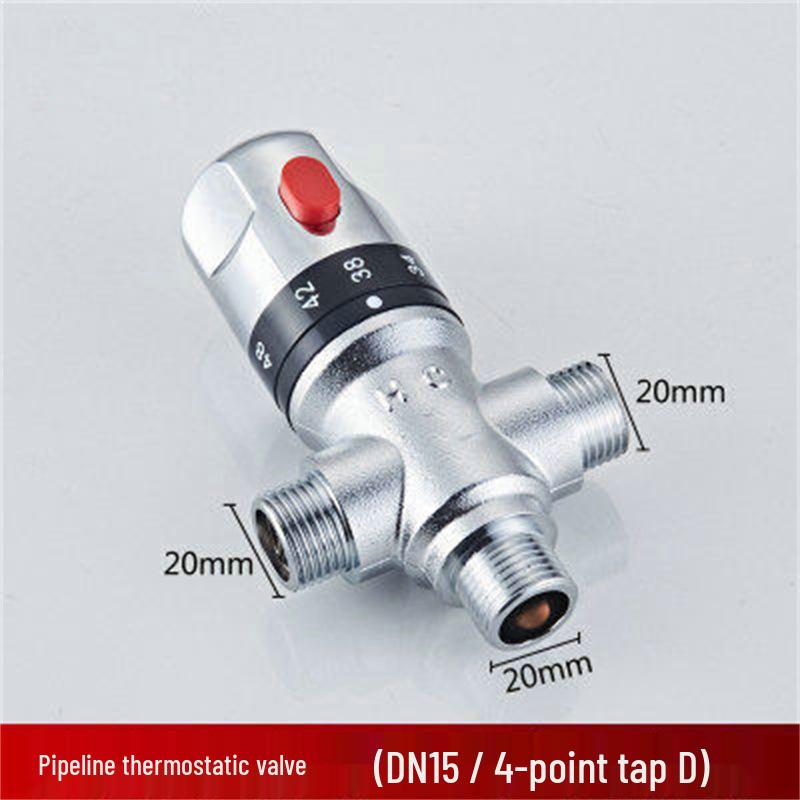 All-Copper Solar Thermostatic Mixing Valve for Shower - Three-Way Hot & Cold Water Control