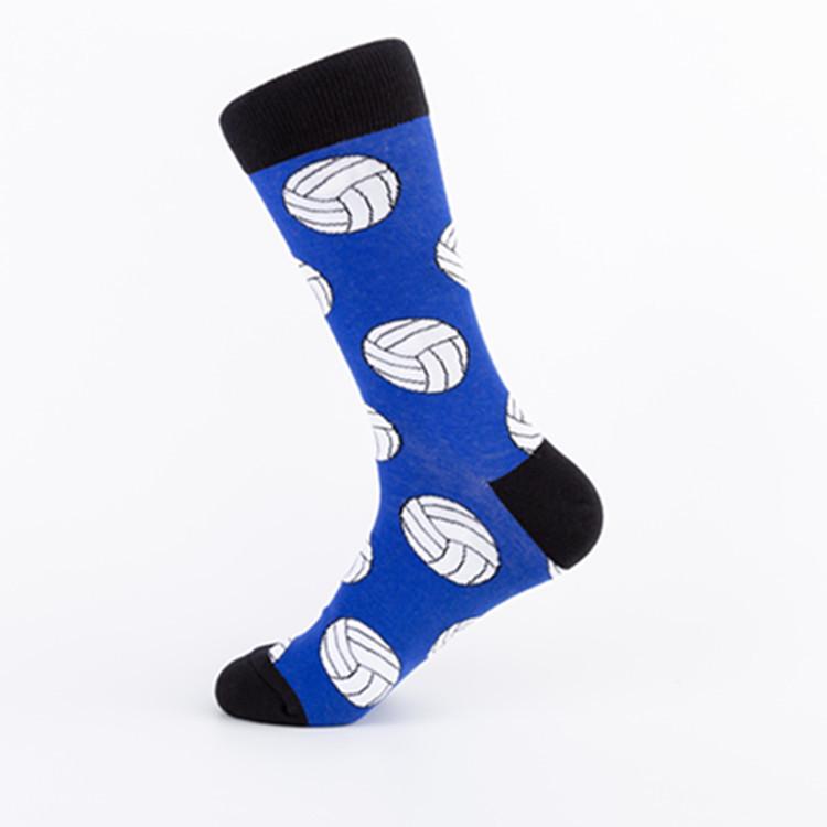 Men's Trendy Long Cotton Jacquard Socks: Autumn/Winter Ball Series