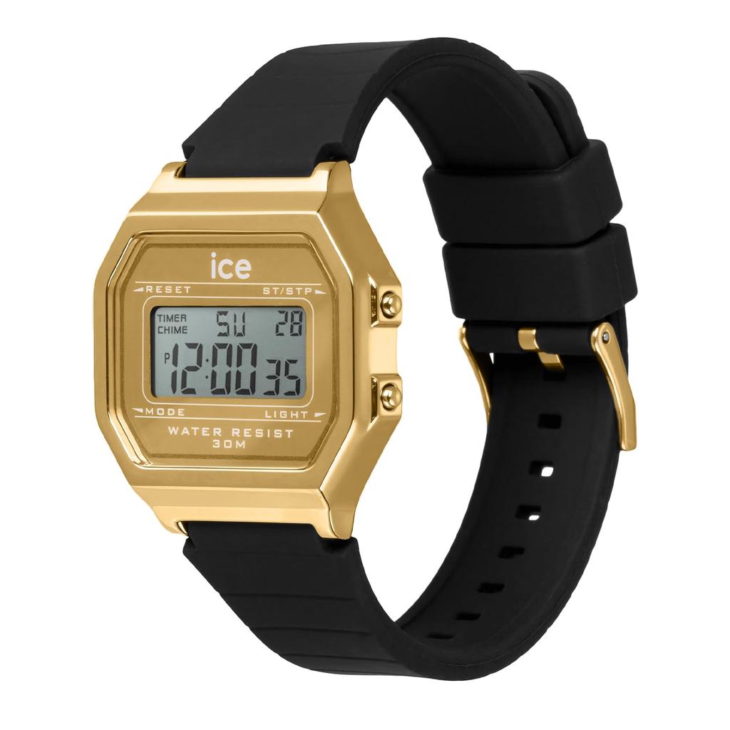 Autorisierter Distributor Ice Watch Uhr 022731 ICE digit Retro Metall Gold Spiegel Schwarz klein 32mm digital [Ice-watch] Herren Damen