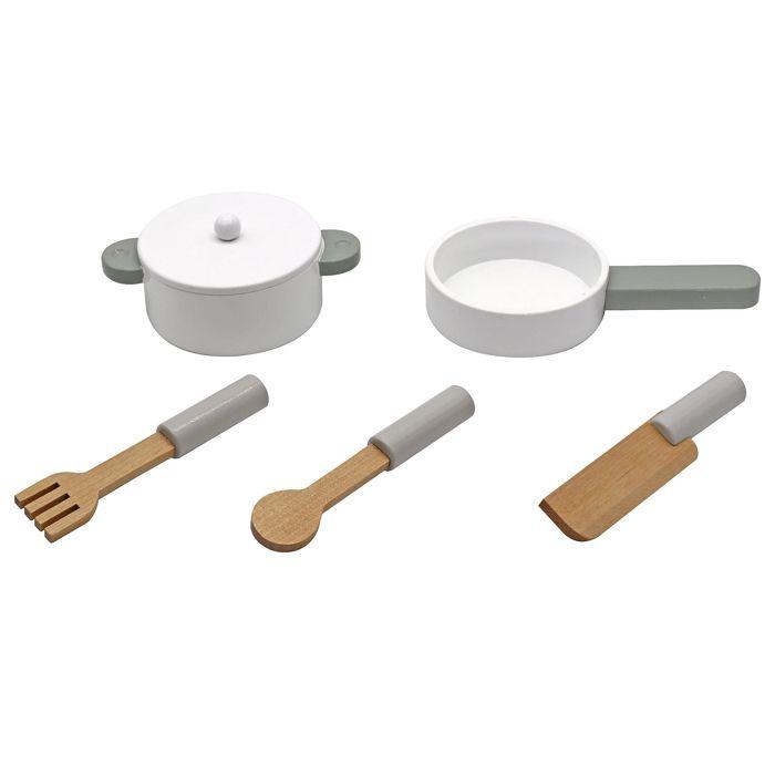 Cuisine en bois pour enfants - GINGER HOME - Rose - 58,5 x 29,5 x 85 cm - Accessoires inclus