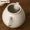 120ml Chinese Handmade Grass Wood Gray Ceramic Teapot Creative Pot Tea Brewing Kettle Kung Fu Tea Tea Services Decoration Gifts