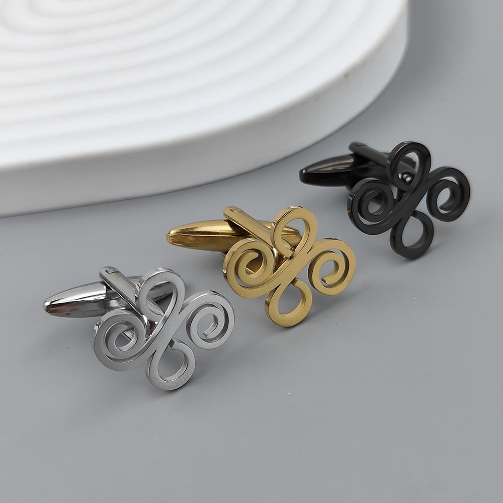 Men's Chinese knot cufflinks, high quality shirt suit buttons, stainless steel gold plated, jewelry for formal occasions