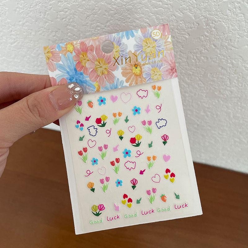 5D Embossed Cartoon Nail and Phone Stickers for Kids