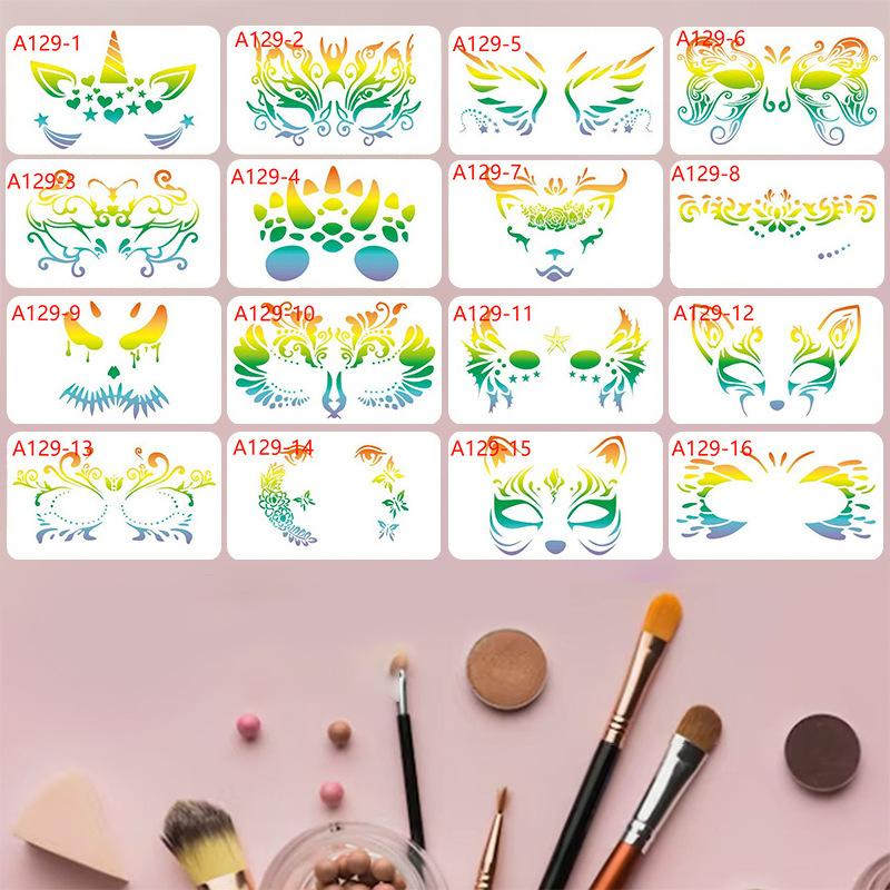 Children's Face Template Reuse Practice Hollow Painting Template & Body Makeup Painting Stencils Templates for Kids