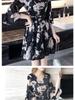 Trendiges Sommer 2019 Blumenmuster Schlankmachendes Koreanischer Stil Kleid für Frauen und Studentinnen