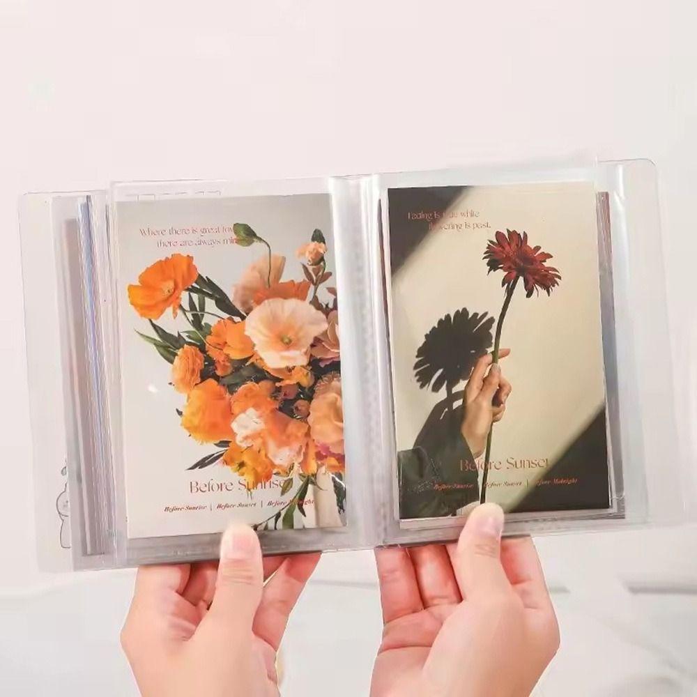 Waterproof A6 Information Booklet With 40 Pockets Large Capacity Clear Photo Storage Album Transparent
