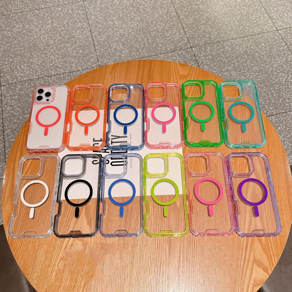 Second Generation Magnetic Colorful Thin Three-in-One Independent Button Phone Case for IP16promax Case