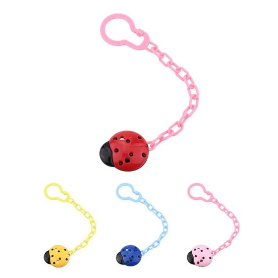 Cute Ladybug Baby Feeding Nipple Pacifier Clip Dummy Chain Drop-Resistant Holder