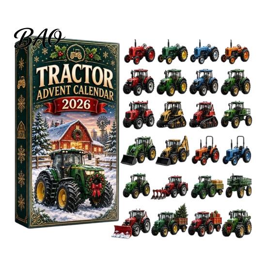 Christmas Stocking Stuffer 2026 Transportation Advent Calendar, 24-Day Acrylic Ornament Set with Vehicle Kids Gift Figures, Tree Hanging Decor,