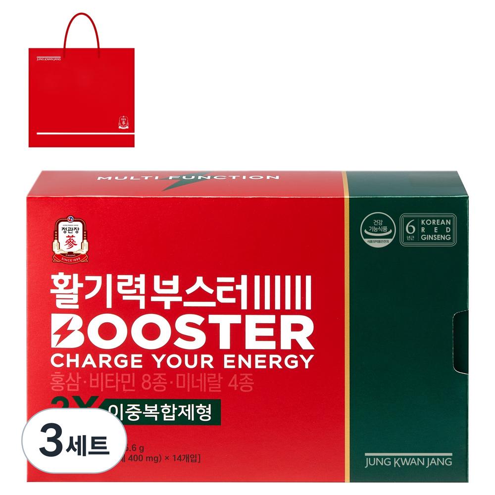 Cheong Kwan Jang Hwalgi-ryeok Booster 20ml x 14 bottles + 400mg 14 tablets, 3 sets