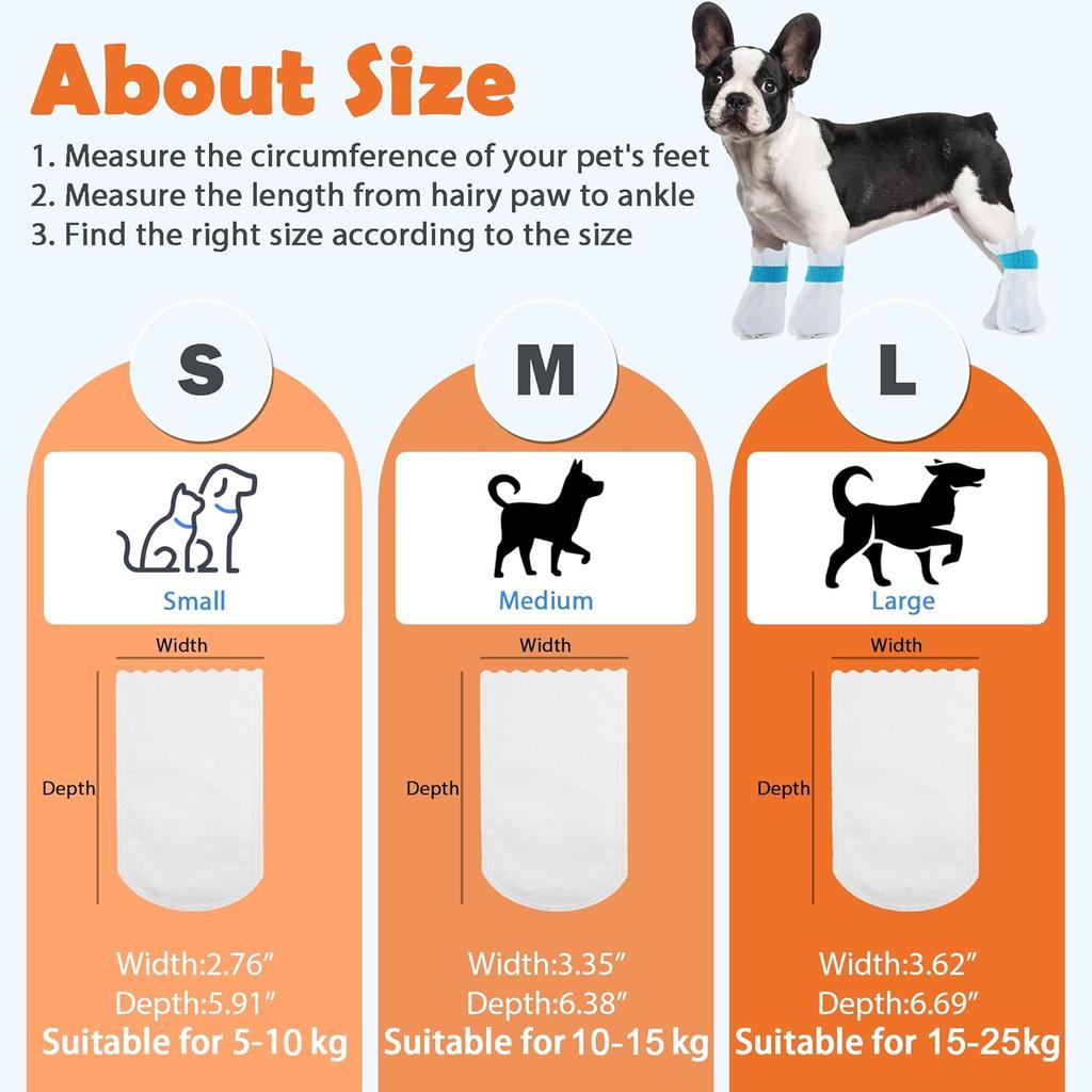 20Pcs Disposable Dog Booties | Dog Boots & Paw Protectors | Quickly Open The Disposable Dog Shoes | Waterproof Dogs Boots | Dogs Socks to Prevent