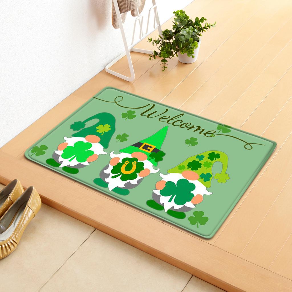 Irish Door Mat St. Patrick'S Day Absorbent Floor Mat Bedroom Shamrock Non-Slip Carpet