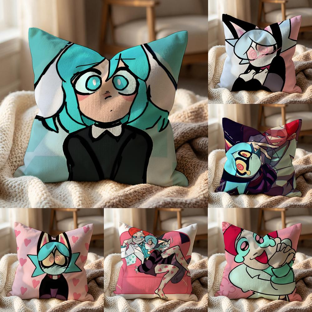 Anime P-PSYCHO C-CUTIESS Cushion Cover Multi-Scene Pillow Cover for Home & Car - Reversible, Soft & Durable for Daily Use