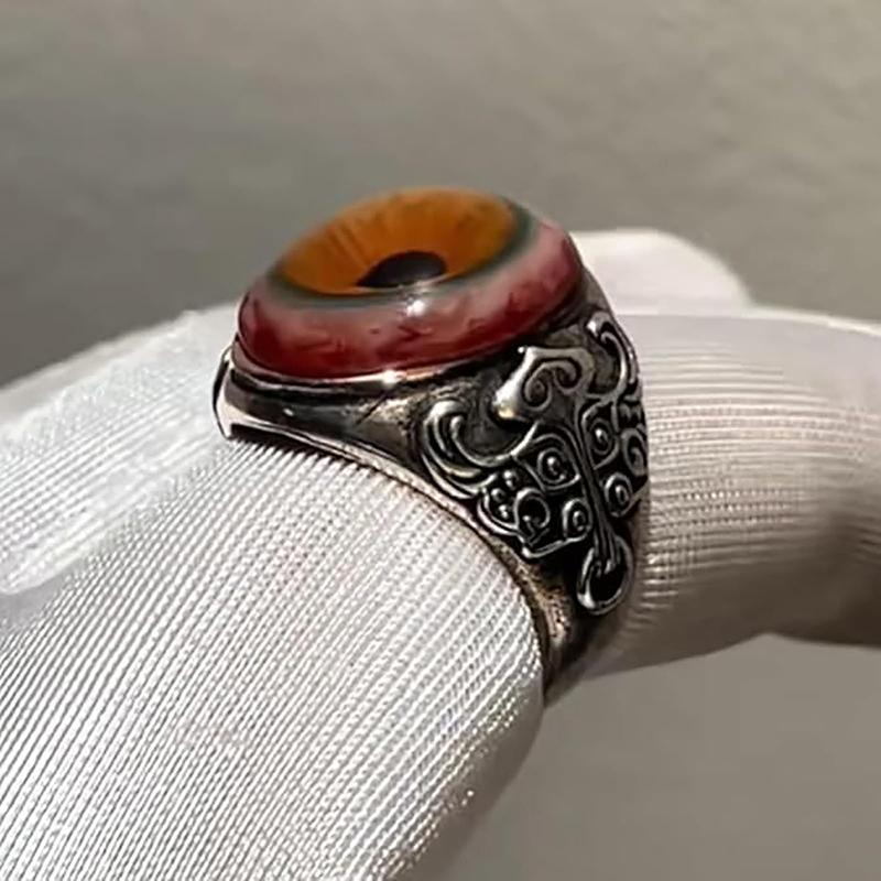 

Кольцо-глаз шторного кольца Кольцо с дурным глазом Кольца с реалистичным дизайном глазного яблока Кольца Темного знания Кольцо-глаз завесы Вечериночные кольца Мужские 1pcs